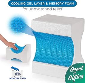 img 2 attached to Подушка Abco Tech Memory Foam для колен с охлаждающим гелем - подушка с клином для боковых спящих, беременных, выравнивания позвоночника и облегчения боли - дышащая, гипоаллергенная и комфортная - с съемным чехлом: идеальное решение для улучшенного комфорта и поддержки