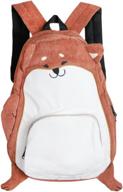 🎒 quirky animal backpack with corduroy texture and convenient zipper shoulder logo