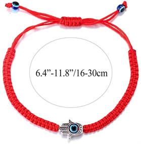 img 3 attached to 🧿 Kelistom Evil Eye Hamsa Hand 7 Knot Hand Braided Bracelets for Women Men Teen Girls Boys - Red Black String Minimalist Bracelets for Protection and Luck Amulet Jewelry - Set of 6 pcs.