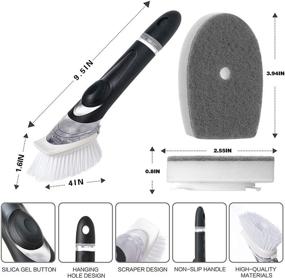 img 2 attached to 🧽 VRUPINZE Dish Wand: Durable Dish Cleaning Set with 6 Replacement Sponges - Pot & Sink Kitchen Scrubber with Soap Dispenser