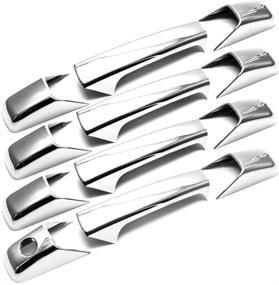 img 2 attached to Накладки на дверные ручки Chrome eLoveQ: идеально подходят для Chevrolet Silverado/Avalanche/Suburban 07-13 и других моделей!