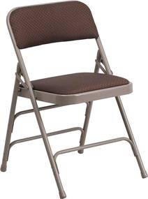 img 3 attached to 🪑 Premium Brown Patterned Metal Folding Chair: Flash Furniture HERCULES Series with Curved Triple Bracing and Double Hinges