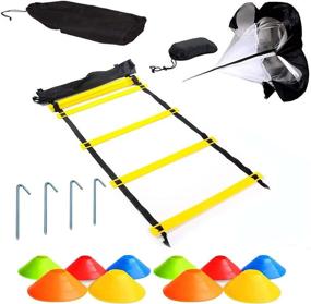 img 4 attached to 🏋️ Kenshin HC Speed Training Equipment - Agility Ladder, Workout Ladder, Football/Basketball Training Gear, Hurdles & Resistance Training Equipment with Parachute (Standard Edition)