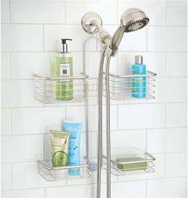img 3 attached to Sleek and Stylish: iDesign Forma Satin Shower Caddy for Organized Shower Décor