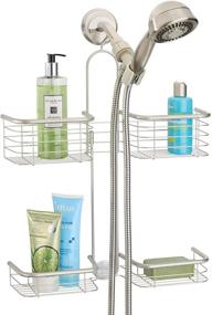 img 4 attached to Sleek and Stylish: iDesign Forma Satin Shower Caddy for Organized Shower Décor