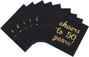 img 2 attached to 🎉 Elcoho 60 Pack Cocktail Napkins - 50th Birthday Decorations Luncheon Napkins for Anniversary Party Supplies - Cheers to 50 Years Design - 2 Ply, 5x5 Inches