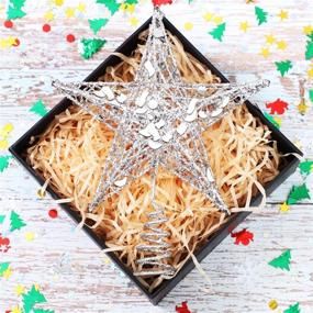 img 1 attached to URATOT Glitter Metal Christmas Tree Topper - 8 Inches Silver Hallow Wire Star Treetop Decoration for Christmas Home