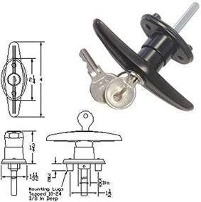 img 3 attached to 🔒 Обеспечьте безопасность вашему капоту грузовика с помощью замка T-образной ручки, поворачивающегося по часовой стрелке.
