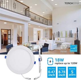 img 3 attached to 💡 TORCHSTAR Basic Series 18W 8 Inch LED Recessed Lighting: Illuminating Excellence with Junction Box