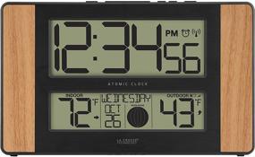 img 4 attached to 🕒 La Crosse Technology Atomic Digital Clock with Outdoor Temperature - Oak Finish, 0