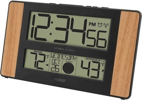 img 3 attached to 🕒 La Crosse Technology Atomic Digital Clock with Outdoor Temperature - Oak Finish, 0