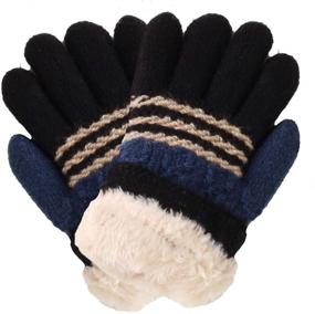 img 1 attached to 🧤 Soft and Warm Fuzzy Interior Lined Gloves 6-Pack for Toddler-Kids: Cozy Winter Accessories