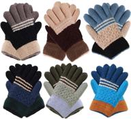 🧤 soft and warm fuzzy interior lined gloves 6-pack for toddler-kids: cozy winter accessories logo