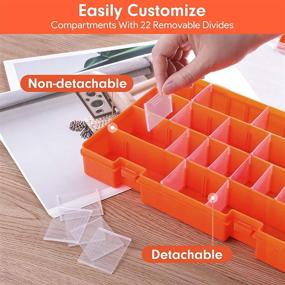 img 3 attached to 📦 DANYING Plastic Organizer Box with Adjustable Dividers - 36 Grids Storage Container for Small Items and Office Supplies - Ideal for Beads, Crafts, Fishing Tackles - Inner Height: 1.3 Inches