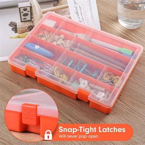 img 1 attached to 📦 DANYING Plastic Organizer Box with Adjustable Dividers - 36 Grids Storage Container for Small Items and Office Supplies - Ideal for Beads, Crafts, Fishing Tackles - Inner Height: 1.3 Inches