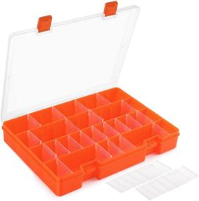 img 4 attached to 📦 DANYING Plastic Organizer Box with Adjustable Dividers - 36 Grids Storage Container for Small Items and Office Supplies - Ideal for Beads, Crafts, Fishing Tackles - Inner Height: 1.3 Inches