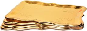 img 2 attached to 🍽️ Pack of 10 Gold Rectangular Trays for Dessert Table Serving at Parties - 9" x 13" Sturdy Disposable Paper Cardboard in Elegant Shape for Platters, Cupcakes, Birthdays, Weddings, and More - Food Safe