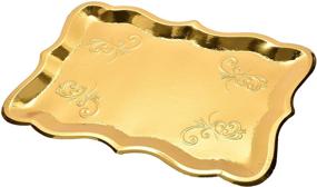 img 1 attached to 🍽️ Pack of 10 Gold Rectangular Trays for Dessert Table Serving at Parties - 9" x 13" Sturdy Disposable Paper Cardboard in Elegant Shape for Platters, Cupcakes, Birthdays, Weddings, and More - Food Safe