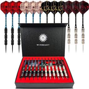 img 4 attached to 🎯 ADKX Steel Tip Darts Set - 12 Pack with Nonslip Iron Barrel, Aluminum Dart Shafts, Flights, Sharpener, and Gift Box