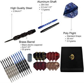 img 2 attached to 🎯 ADKX Steel Tip Darts Set - 12 Pack with Nonslip Iron Barrel, Aluminum Dart Shafts, Flights, Sharpener, and Gift Box