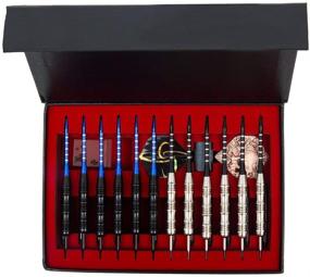 img 1 attached to 🎯 ADKX Steel Tip Darts Set - 12 Pack with Nonslip Iron Barrel, Aluminum Dart Shafts, Flights, Sharpener, and Gift Box