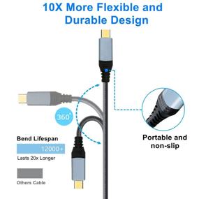 img 1 attached to 💎 Премиум USB C кабель DisplayPort 1.4 - 6,6 футов 8K 4K адаптер Thunderbolt 3 с поддержкой HDR - совместим с MacBook Pro/Air, Surface Book, XPS 15/13 (серый)