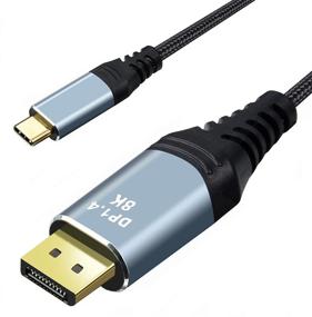 img 4 attached to 💎 Премиум USB C кабель DisplayPort 1.4 - 6,6 футов 8K 4K адаптер Thunderbolt 3 с поддержкой HDR - совместим с MacBook Pro/Air, Surface Book, XPS 15/13 (серый)