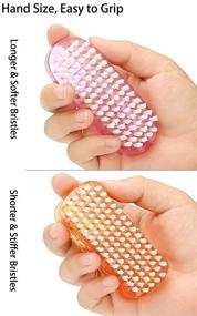 img 1 attached to 🧼 Fingernail Brush for Men, Women, and Kids - Soft & Stiff Bristles - Finger & Foot Nail Scrub Brushes - Small Plastic Bathtub for Soap - Foot Scrubber