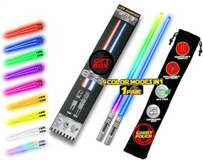 img 4 attached to LED Lightsaber Chopsticks - Light Up Star Wars Glow-in-the-Dark Light Saber Chopsticks - REUSABLE Sushi Lightup Sabers with Removable Handle - Dishwasher Safe - 8 Color Modes - 1 Pair