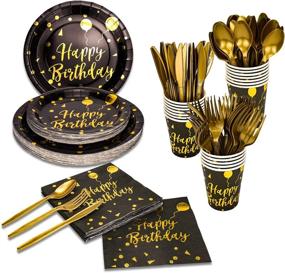 img 4 attached to Premium Gold Disposable Party Dinnerware: 🥇 The Ultimate Solution for Food Service Events