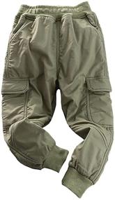 img 4 attached to 👖 Winter Fleece Cotton Jogger Pants for Boys - ABALACOCO Boys' Clothing