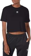 👕 adidas originals women's adicolor classics cropped top with roll-up sleeves logo