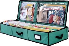 img 4 attached to 🎁 Joiedomi Green Wrap Organizer: 40” Storage Box for 24 Stander Rolls of Wrapping Paper