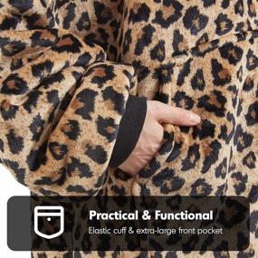 img 2 attached to Cozy up in Style: Oversized Plush Sherpa Wearable Blanket Hoodie for Men and Women - Leopard, One Size Fits All - 38x32