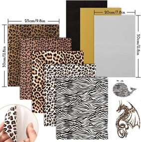 img 3 attached to Whaline Leopard Patterned Heat Transfer Vinyl: Add Style and Elegance to DIY Fabric T-Shirts, Crafts, and Holiday Gifts with Black Gold Grey HTV Iron-on Adhesive Sheets in 2 Sizes