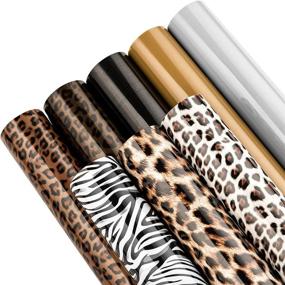 img 4 attached to Whaline Leopard Patterned Heat Transfer Vinyl: Add Style and Elegance to DIY Fabric T-Shirts, Crafts, and Holiday Gifts with Black Gold Grey HTV Iron-on Adhesive Sheets in 2 Sizes