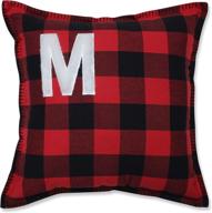 🧣 17-inch red/black/off white buffalo plaid initial m decorative throw pillow by pillow perfect logo