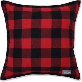 img 2 attached to 🧣 17-inch Red/Black/Off White Buffalo Plaid Initial M Decorative Throw Pillow by Pillow Perfect