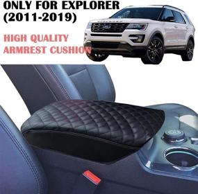 img 2 attached to DPEI XUAN Улучшенная крышка центральной консоли для Ford Explorer SUV 2011-2019 - черная крышка из искусственной кожи PU с антискользящей поверхностью для увеличения комфорта и уникальной амортизации.