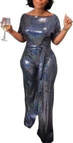 img 2 attached to Lucuna Women's Sequin Metallic Jumpsuit - Trendy Ladies' Apparel