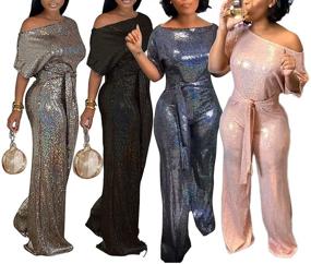 img 1 attached to Lucuna Women's Sequin Metallic Jumpsuit - Trendy Ladies' Apparel