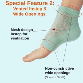 img 2 attached to 🧦 Chiroplax Vented Moisturizing Heel Socks: Gel Lining Spa Sleeve Toeless Socks to Heal & Protect Dry Cracked Heels - 2 Pairs (Black)