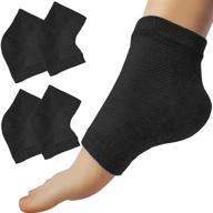 🧦 chiroplax vented moisturizing heel socks: gel lining spa sleeve toeless socks to heal & protect dry cracked heels - 2 pairs (black) logo