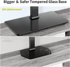 img 3 attached to Height Adjustable Universal TV Stand for 32-70 Inch LCD/LED/OLED TVs with VESA up to 600x400mm - Tempered Glass Base, Holds up to 99lbs: APTVS07
