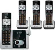 📞 at&t cl82413: dect 6.0 cordless phone & answering system - 4 handsets, black logo