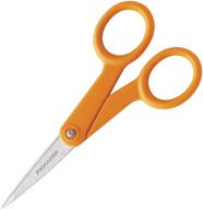 ✂️ fiskars 94817797 micro-tip scissors: 5-inch orange blades for precision cutting logo