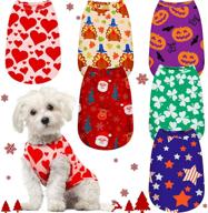 🐶 stylish and breathable 6-piece dog shirt set for holiday season - christmas, valentine's day, and irish independence day логотип