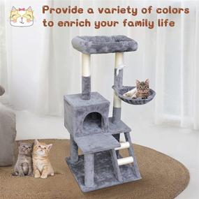 img 2 attached to KORIMEFA Cat Tree Tower: Natural Sisal Scratching Post, Activity Platform, Plush Mouse Hanging Ball Toy - Perfect Furniture for Small Kittens and Cats to Play, Relax and Stay Active