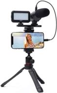 movo ivlogger- iphone/android compatible vlogging kit with phone tripod, mount, led light, and shotgun microphone for youtube, vlogs, and phone video recording logo