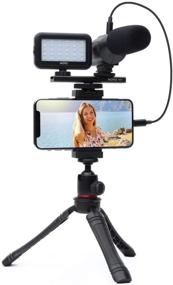 img 4 attached to Movo iVlogger- iPhone/Android Compatible Vlogging Kit with Phone Tripod, Mount, LED Light, and Shotgun Microphone for YouTube, Vlogs, and Phone Video Recording